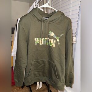 Puma Forest Green Camo Logo Hoodie